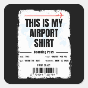 Sticker Carré Voici My Airport Shirt Family Travel