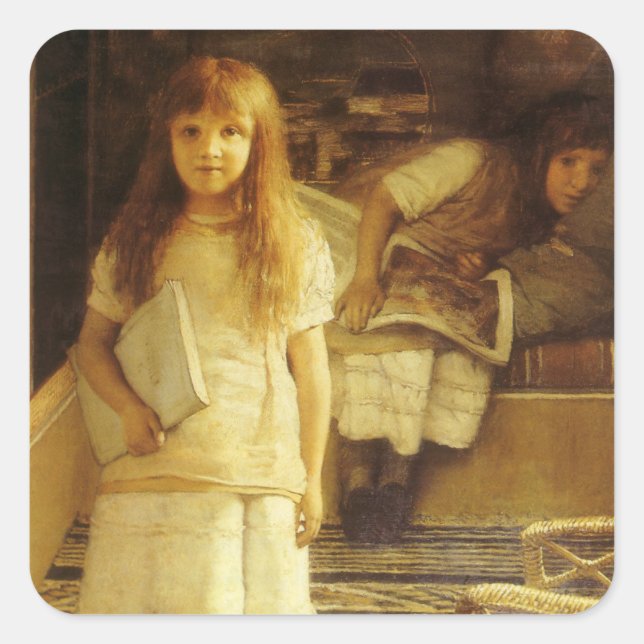 Sticker Carré Voici notre coin par Sir Lawrence Alma Tadema (Devant)