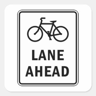 Sticker Carré Voie cyclable à l'avant Symbole Cyclisme Sécurité