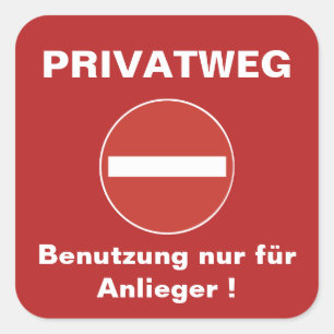 Sticker Carré Voie privée - Usage réservé aux riverains ! Privé