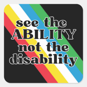Sticker Carré Voir Ability Disability Pride Inspirational