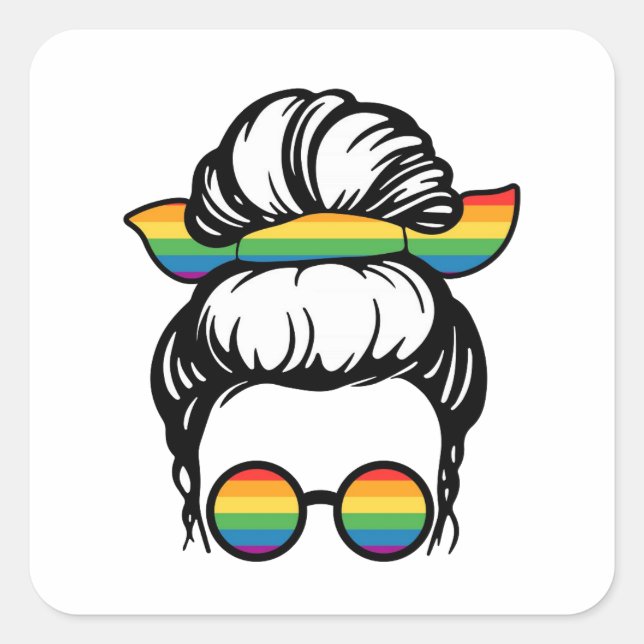 Sticker Carré Voir Rainbows (Devant)
