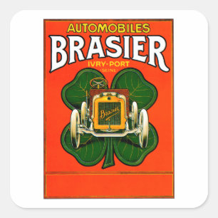 Sticker Carré voiture Brasier ~ Publicité Vintage pour automobi