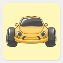 Voiture dessin animé jaune Toon