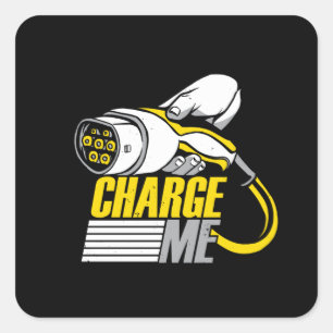 Sticker Carré Voiture électrique