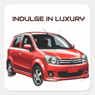 Sticker Carré Voiture électrique avec éclaboussures de couleur v