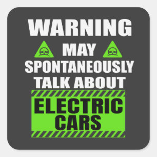 Sticker Carré Voiture EV Funny - Porte - clé T-Shirt propriétair