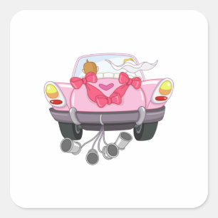 Sticker Carré Voiture Mariée 27