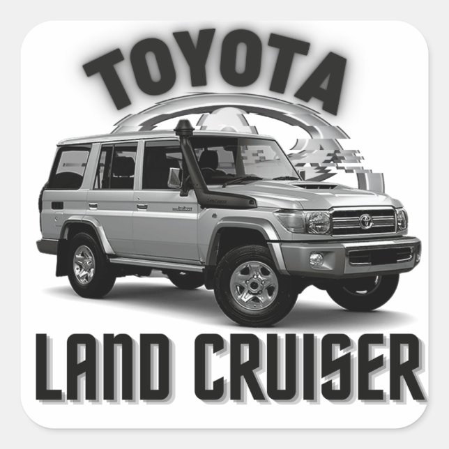 Sticker Carré Voiture Toyota Land Cruiser VDJ76 Off-Road (Devant)