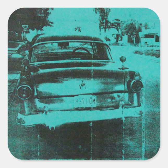 Sticker Carré Voiture verte (Devant)