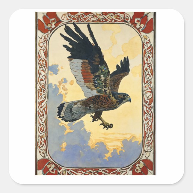 Sticker Carré Vol d'oiseaux (Devant)