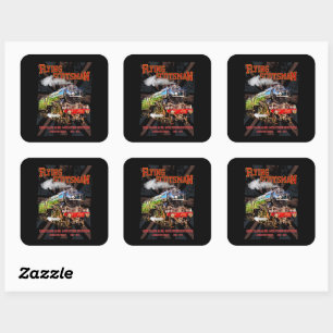 Sticker Carré Volant Scotsman Steam Train Anglais Locomotive
