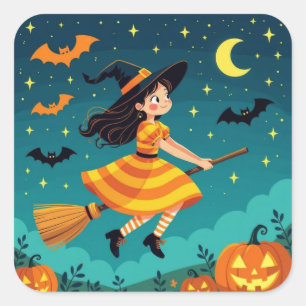 Sticker Carré Voler dans Halloween