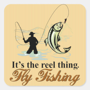 Sticker Carré Voler Pêche Réel