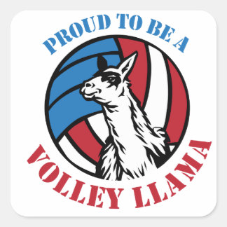 Sticker Carré Volley Llama Cadeau Giving Swag