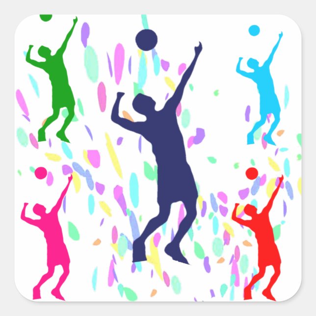 STICKER CARRÉ VOLLEYBALL (Devant)