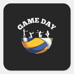 Sticker Carré Volleyball Player Game Day Volleyball