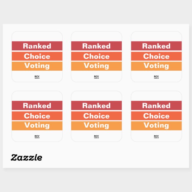 Sticker Carré Vote à Choix Classé 3 Bandes (Feuille)