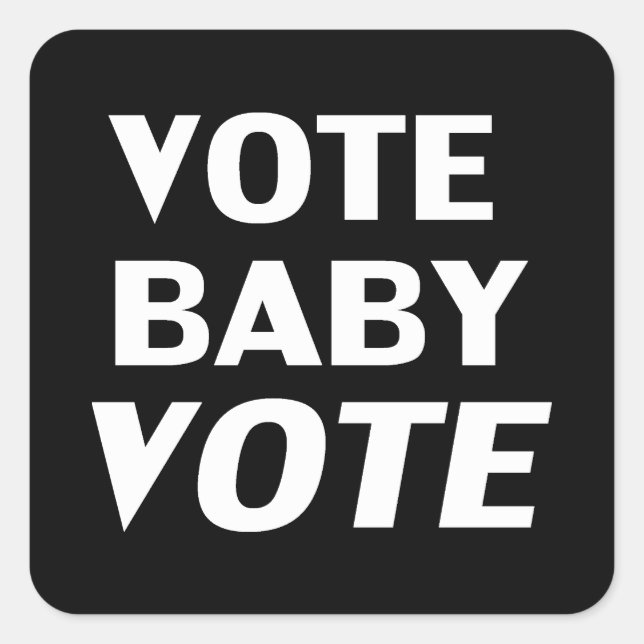 Sticker Carré vote bébé vote noir & blanc (Devant)
