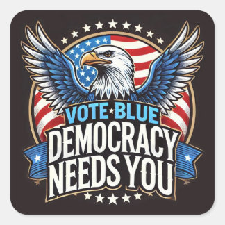 Sticker Carré Vote bleu