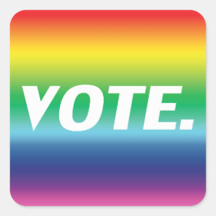 Sticker Carré "vote" - fierté lgbtq lgbt arc-en-ciel couleurs b
