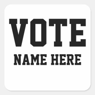 STICKER CARRÉ VOTE PERSONNALISER NOM