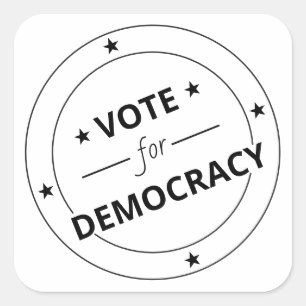 Sticker Carré Vote Pour La Démocratie