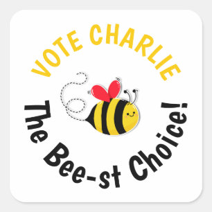 Sticker Carré Vote pour le président de classe Bee-st choice Vot