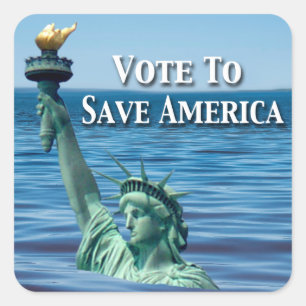 Sticker Carré Voter pour sauver l'Amérique Cette élection