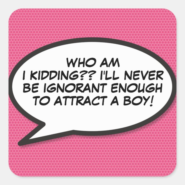 Sticker Carré Votre bulle de message amusante rétro (Devant)