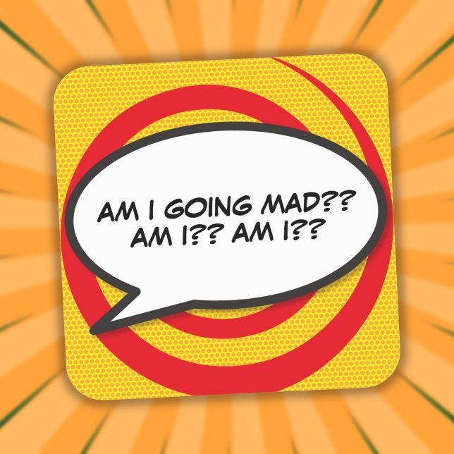 Sticker Carré Votre bulle de message de discours Fun Retro (Your Message Speech Bubble Fun Retro Square Sticker)
