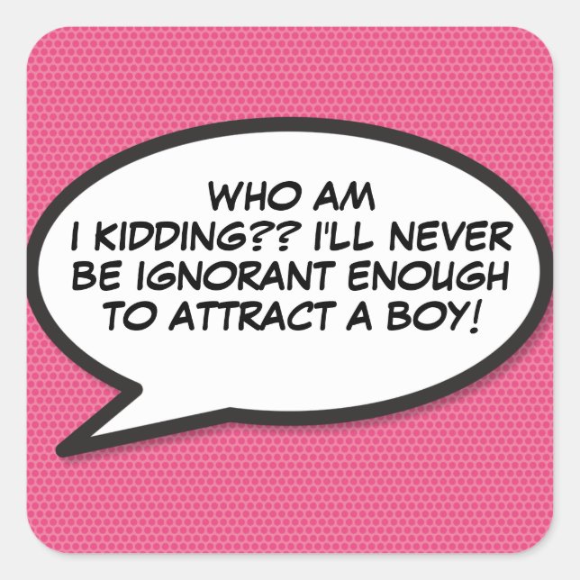 Sticker Carré Votre Bulle de Texte de Message Amusant Rétro (Devant)