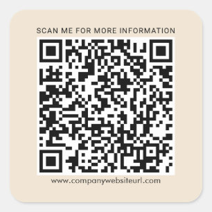 Sticker Carré Votre code QR d'entreprise et site web d'entrepris