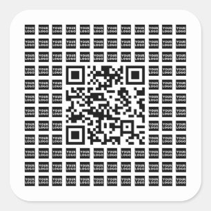Sticker Carré Votre code QR Logo/Image Carrelé et modifiable