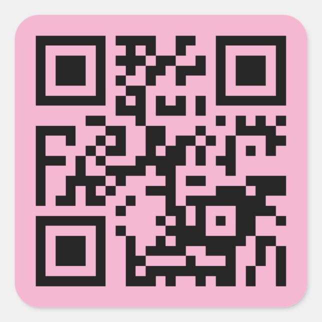 Sticker Carré Votre code QR sur fond rose clair (Devant)