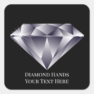 Sticker Carré Votre Jeu Brillant Brillant Brillant Diamant Mains