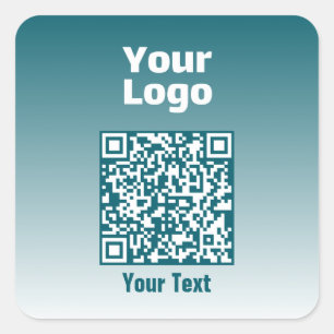 Sticker Carré Votre logo avec code QR modifiable et Ombre de dég