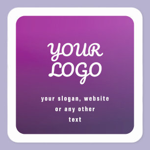 Sticker Carré Votre logo et ombre dégradée violet clair à foncé