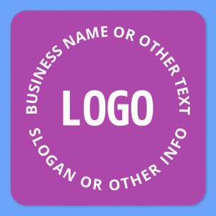 Sticker Carré Votre logo et texte personnalisable Violet pourp