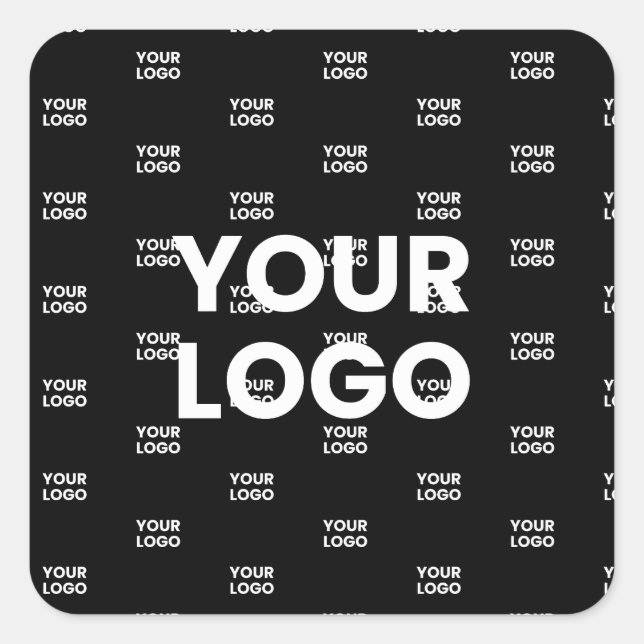 Sticker Carré Votre logo et votre logo de répétition Arrière - p (Devant)