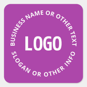 Sticker Carré Votre logo et votre texte personnalisable   Violet