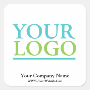 Sticker Carré Votre logo ici, nom et site Web Promo