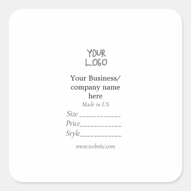 Sticker Carré Votre logo médias sociaux Code QR Balises de prix (Devant)