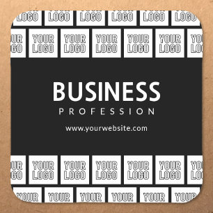 Sticker Carré Votre logo Motif et nom commercial modifiable