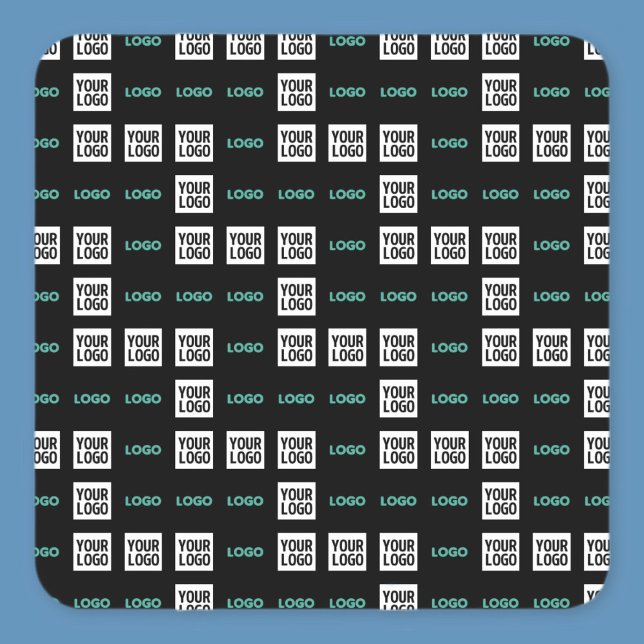 Sticker Carré Votre logo ou image | Zig Zag Motif avec deux imag (Créateur téléchargé)