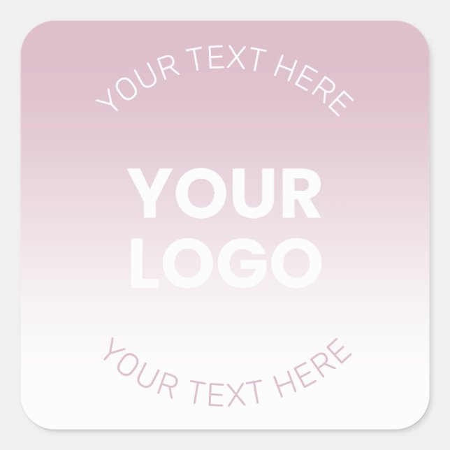 Sticker Carré Votre logo | Simple moderne Dusty Lavender Ombre (Devant)