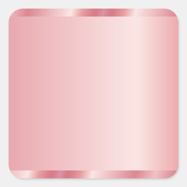 Sticker Carré Votre logo texte QR Code Rose Gold Blank Modèle (Devant)