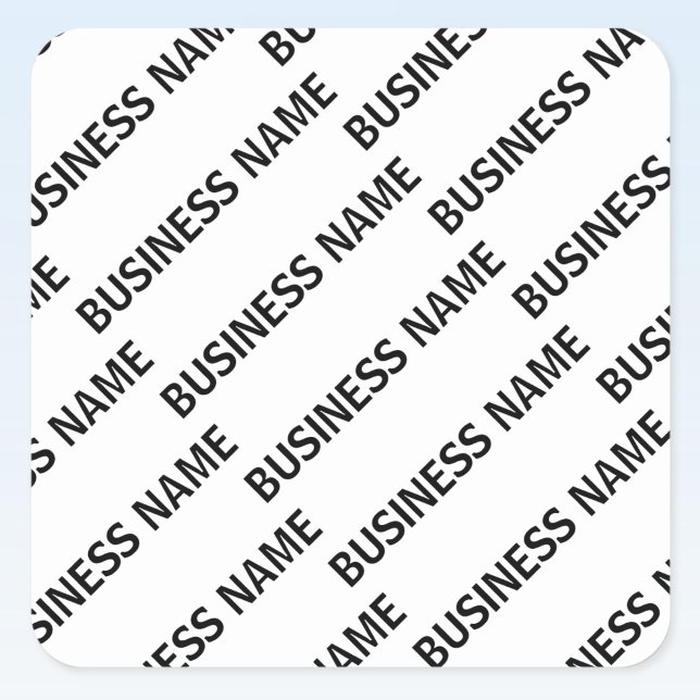 Sticker Carré Votre Motif de nom d'entreprise | Noir et blanc (Créateur téléchargé)