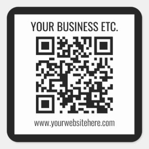 Sticker Carré Votre nom d'entreprise et votre code QR modifié