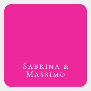 Sticker Carré Votre nom minimaliste moderne tendance rose